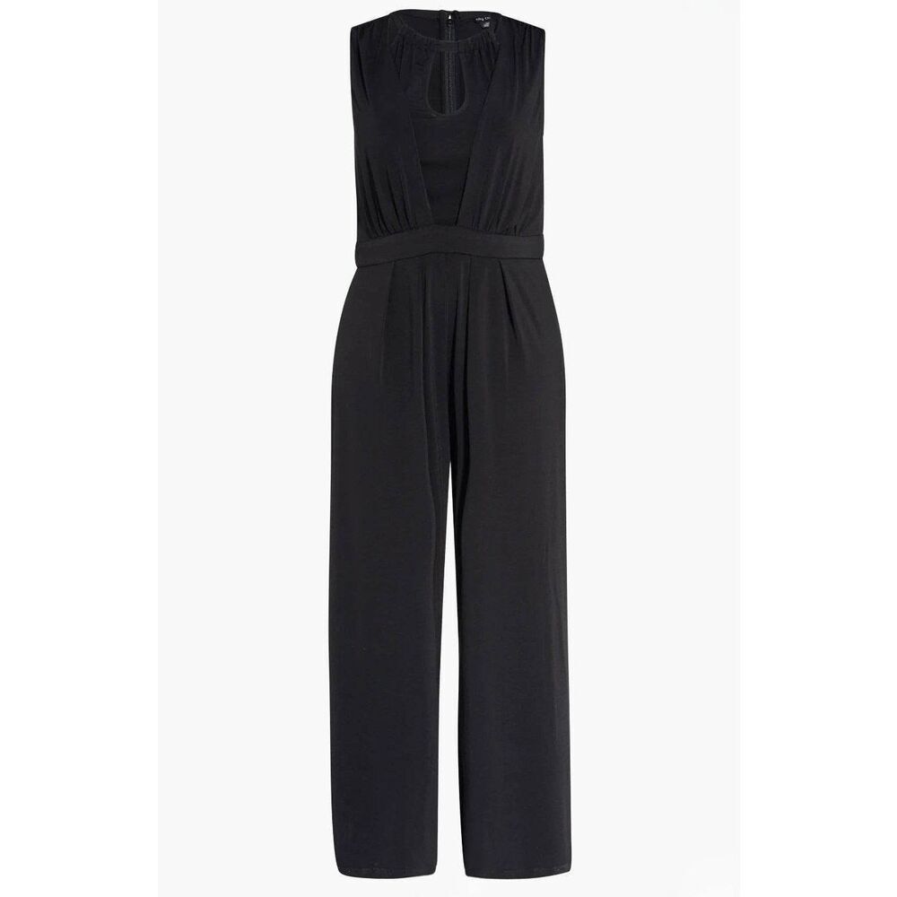 City Chic Angular Wide Leg Jumpsuit Black Plus 22 3X Pockets NWOT Formal Wedding - Picture 3 of 16